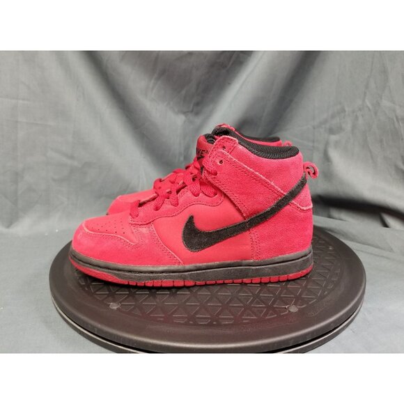 Nike Dunk High (PS) Sneakers Black Red Suede Size 13c Display NEW NO BOX ! - Picture 5 of 13